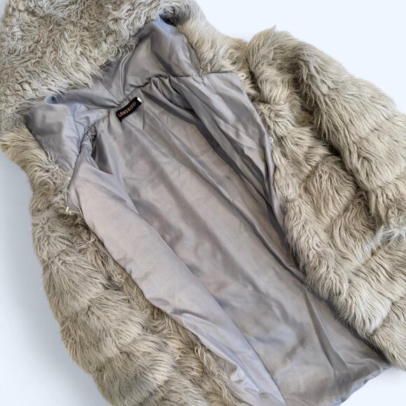 Lanshifei super soft & fluffy FAUX FUR teddy jacket ~ soft gray ~ w/ hood! - Picture 3 of 8